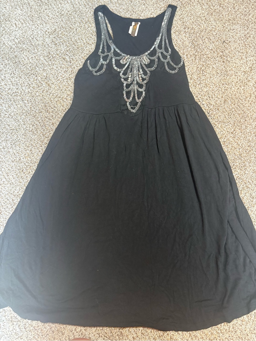 Black Sleeveless Embellished Dress
